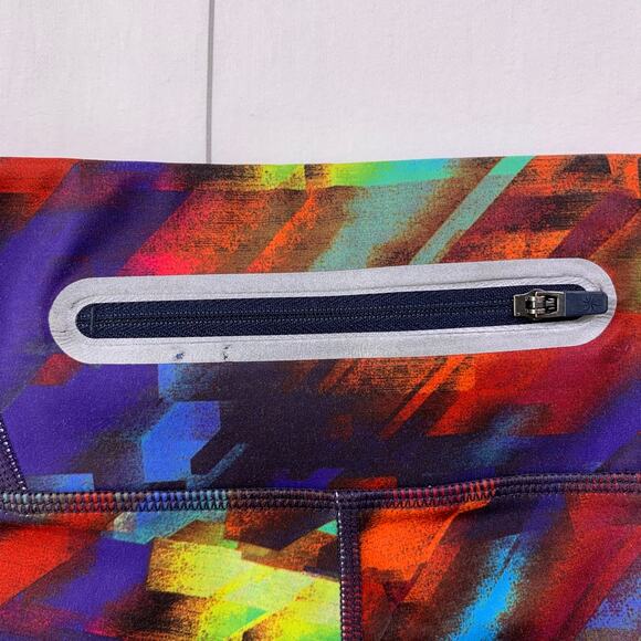 Athleta Leggings Womens Medium Blue Multicolor Colorburst Sonar Athletic Active - Picture 7 of 12